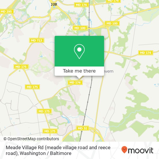 Mapa de Meade Village Rd (meade village road and reece road), Severn, MD 21144