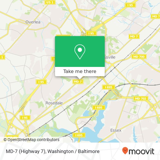 MD-7 (Highway 7), Rosedale, MD 21237 map