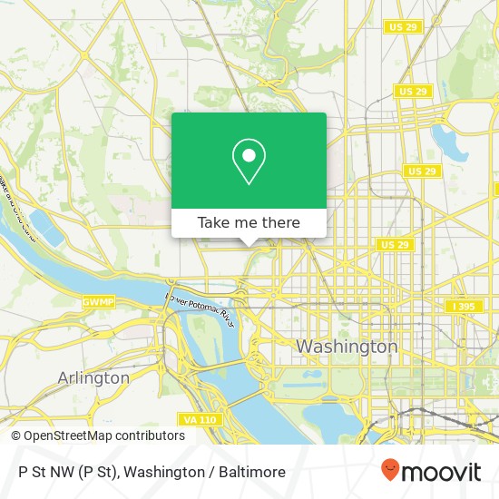 P St NW (P St), Washington, DC 20007 map