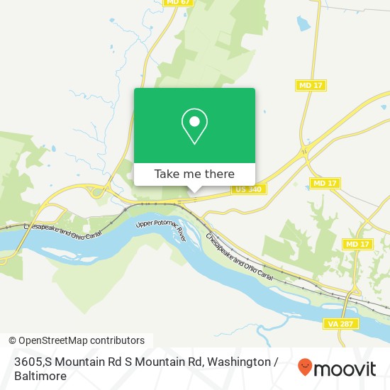 Mapa de 3605,S Mountain Rd S Mountain Rd, Knoxville, MD 21758