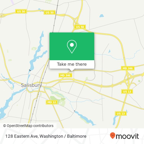 Mapa de 128 Eastern Ave, Salisbury, MD 21804