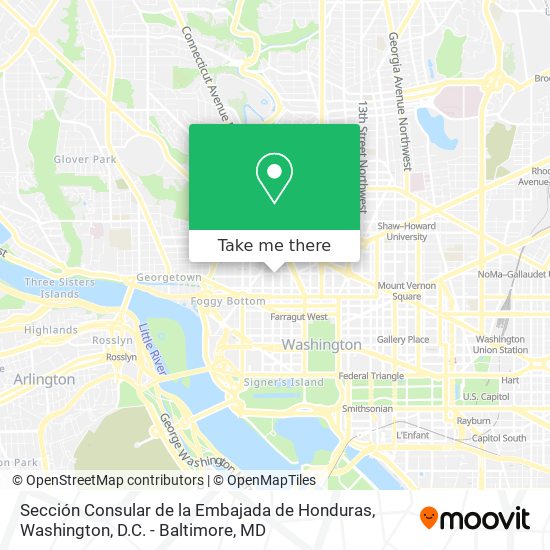 Mapa de Sección Consular de la Embajada de Honduras