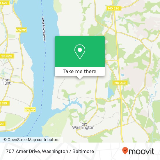 707 Amer Drive, 707 Amer Dr, Fort Washington, MD 20744, USA map