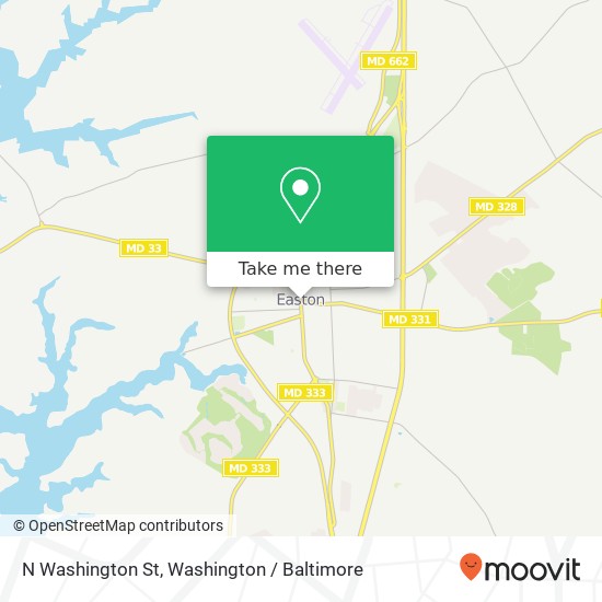 Mapa de N Washington St, Easton, MD 21601