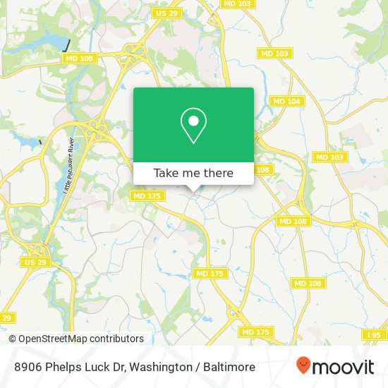 Mapa de 8906 Phelps Luck Dr, Columbia, MD 21045