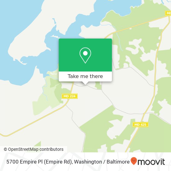 Mapa de 5700 Empire Pl (Empire Rd), Marbury, MD 20658
