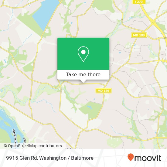 Mapa de 9915 Glen Rd, Potomac, MD 20854