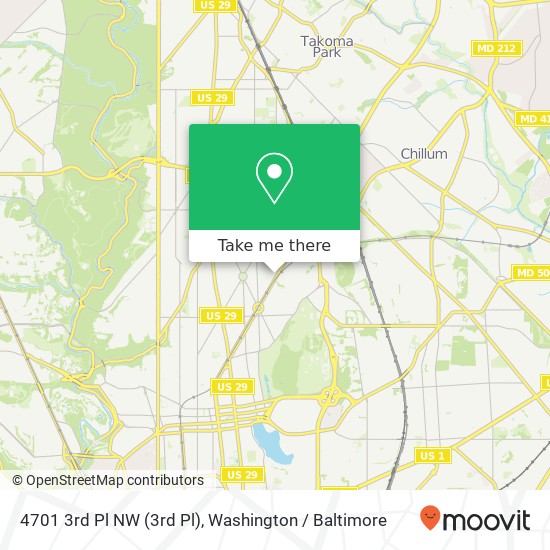 Mapa de 4701 3rd Pl NW (3rd Pl), Washington, DC 20011