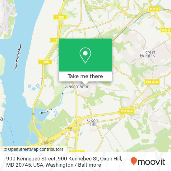900 Kennebec Street, 900 Kennebec St, Oxon Hill, MD 20745, USA map