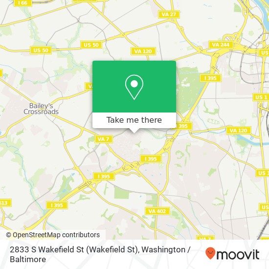 Mapa de 2833 S Wakefield St (Wakefield St), Arlington, VA 22206