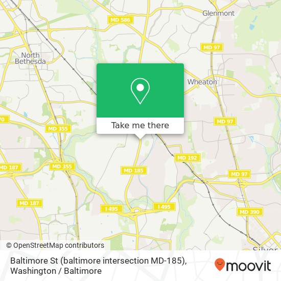 Mapa de Baltimore St (baltimore intersection MD-185), Kensington, MD 20895