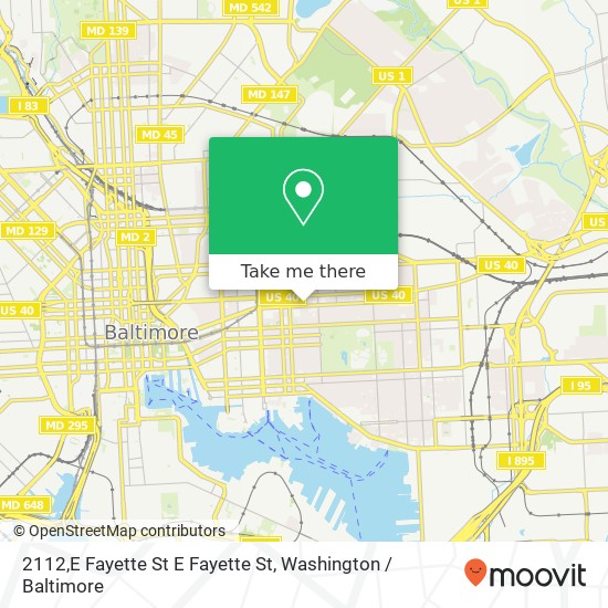 Mapa de 2112,E Fayette St E Fayette St, Baltimore, MD 21231