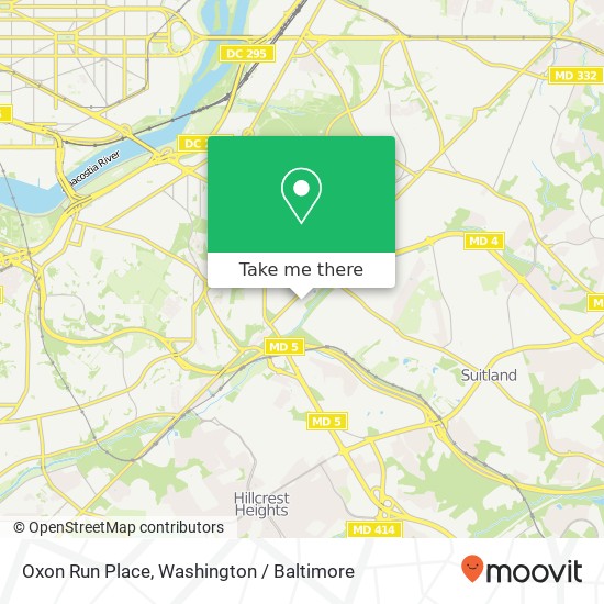 Mapa de Oxon Run Place, Oxon Run Pl, Suitland, MD 20746, USA
