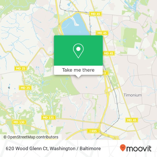 Mapa de 620 Wood Glenn Ct, Lutherville Timonium, MD 21093