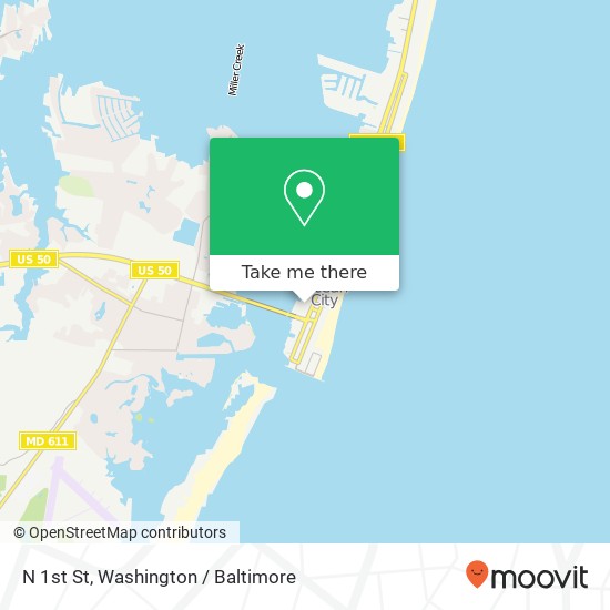 Mapa de N 1st St, Ocean City, MD 21842