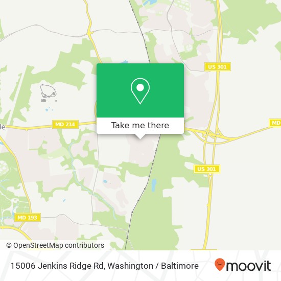 Mapa de 15006 Jenkins Ridge Rd, Bowie, MD 20721
