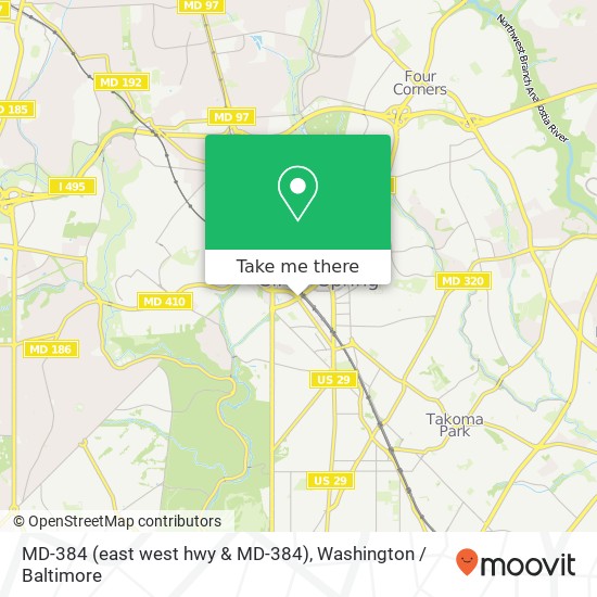 MD-384 (east west hwy & MD-384), Silver Spring, MD 20910 map