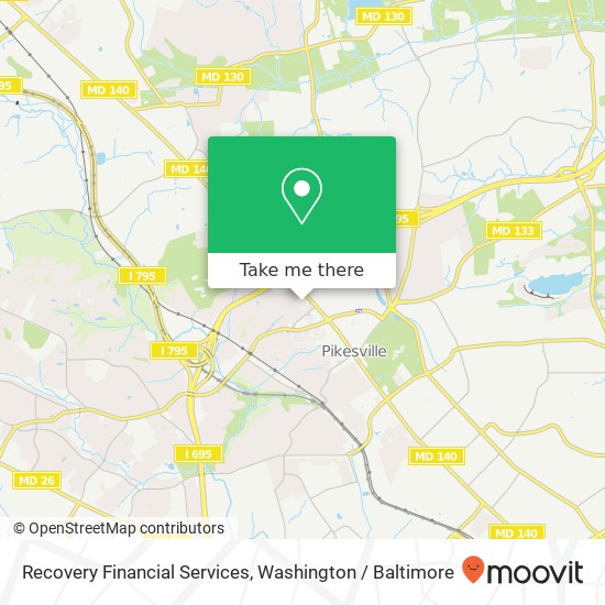 Mapa de Recovery Financial Services, 1700 Reisterstown Rd