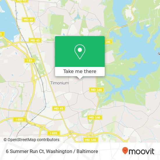 Mapa de 6 Summer Run Ct, Lutherville Timonium, MD 21093