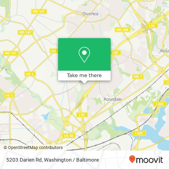 Mapa de 5203 Darien Rd, Baltimore, MD 21206