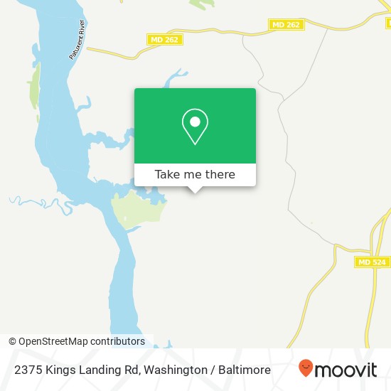 Mapa de 2375 Kings Landing Rd, Huntingtown, MD 20639