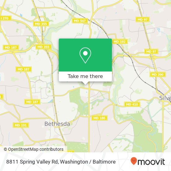 Mapa de 8811 Spring Valley Rd, Chevy Chase, MD 20815