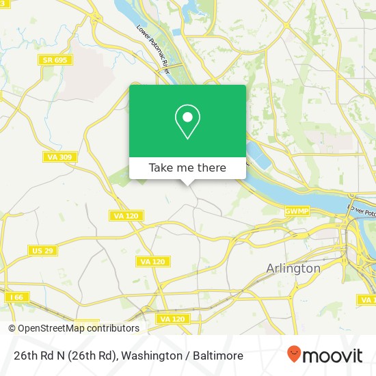Mapa de 26th Rd N (26th Rd), Arlington, VA 22207