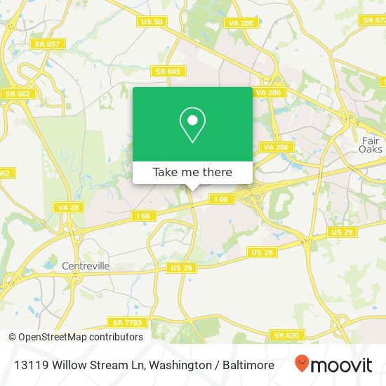 13119 Willow Stream Ln, Fairfax, VA 22033 map