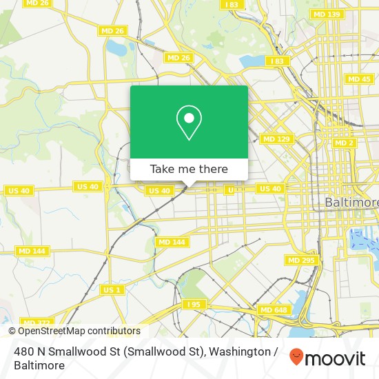 Mapa de 480 N Smallwood St (Smallwood St), Baltimore, MD 21223