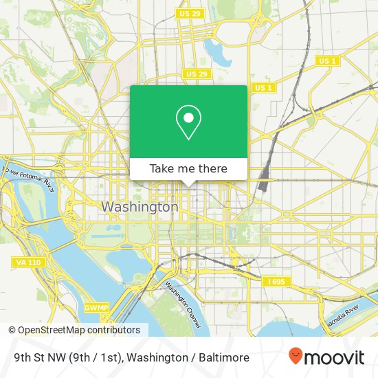 9th St NW (9th / 1st), Washington, DC 20001 map