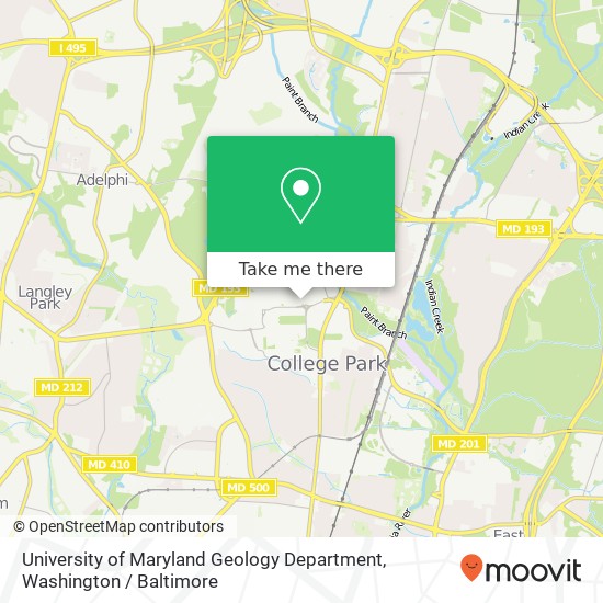 University of Maryland Geology Department, 8000 Regents Dr map