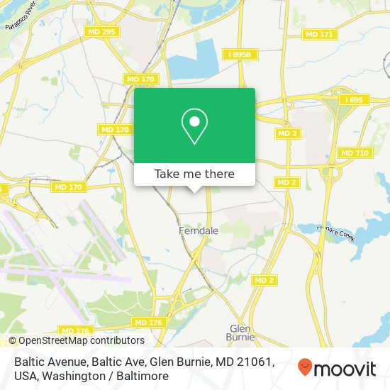 Mapa de Baltic Avenue, Baltic Ave, Glen Burnie, MD 21061, USA