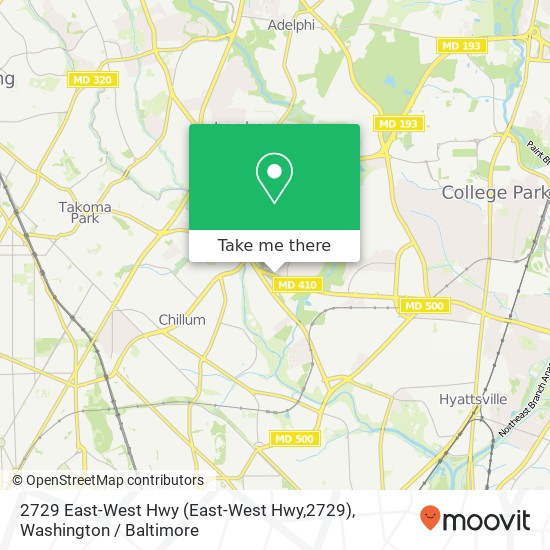 Mapa de 2729 East-West Hwy (East-West Hwy,2729), Hyattsville, MD 20782