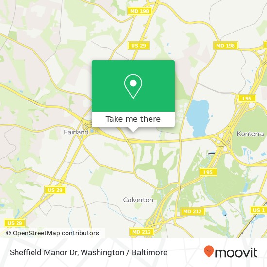 Mapa de Sheffield Manor Dr, Silver Spring, MD 20904