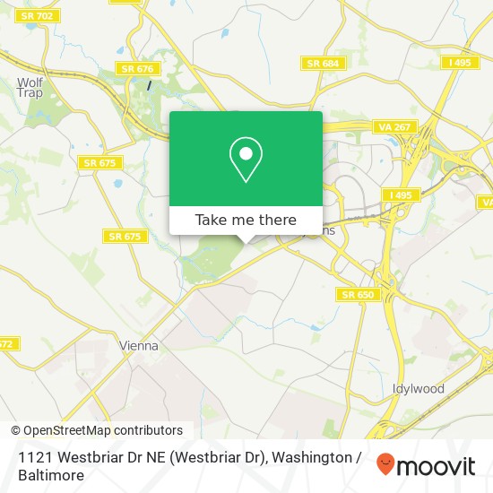 1121 Westbriar Dr NE (Westbriar Dr), Vienna, VA 22180 map