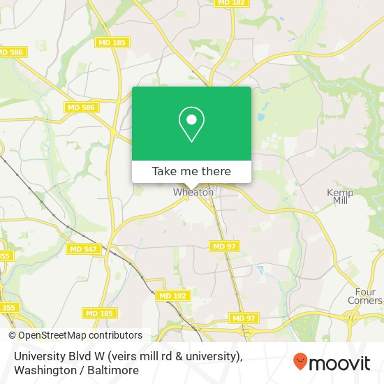 Mapa de University Blvd W (veirs mill rd & university), Silver Spring, MD 20902