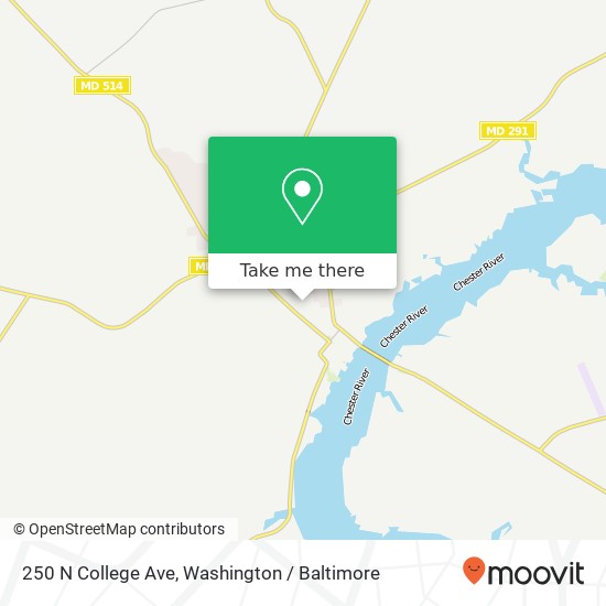 Mapa de 250 N College Ave, Chestertown, MD 21620