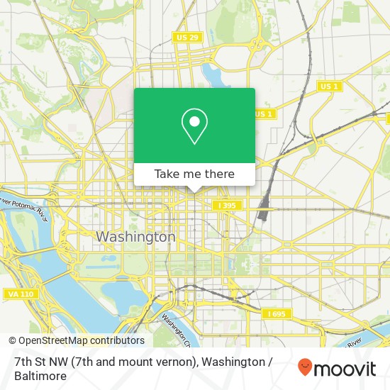 7th St NW (7th and mount vernon), Washington, DC 20001 map