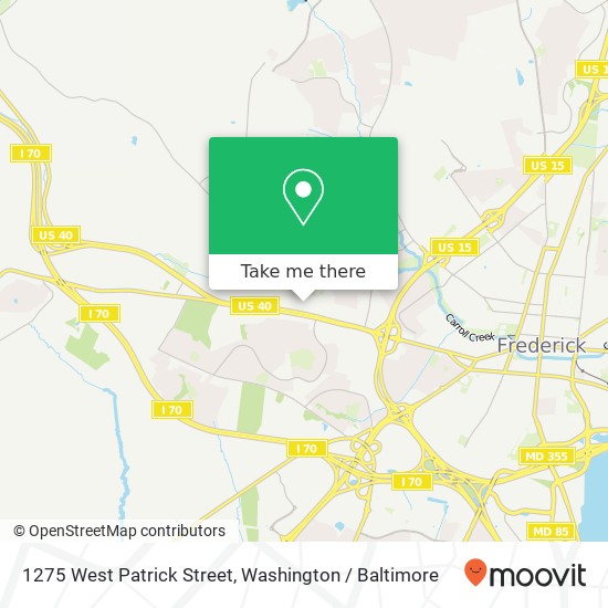 1275 West Patrick Street, 1275 W Patrick St, Frederick, MD 21702, USA map