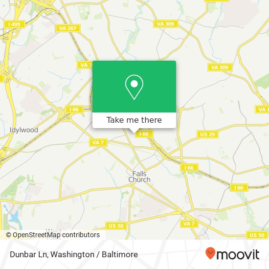 Mapa de Dunbar Ln, Falls Church, VA 22046