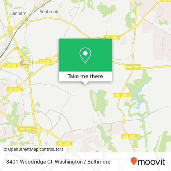 Mapa de 3401 Woodridge Ct, Bowie, MD 20721