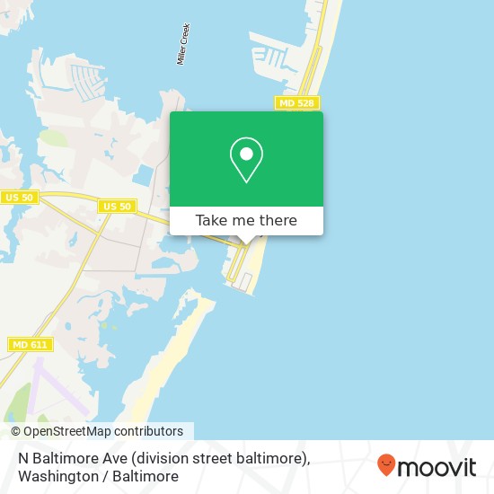 Mapa de N Baltimore Ave (division street baltimore), Ocean City, MD 21842