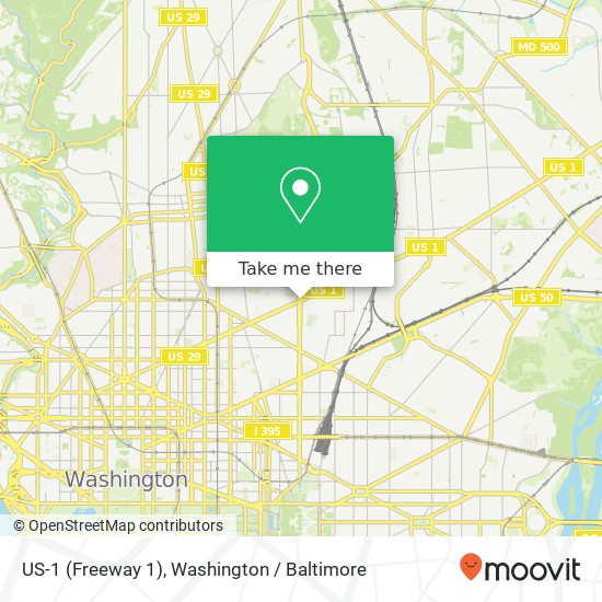 Mapa de US-1 (Freeway 1), Washington, DC 20002