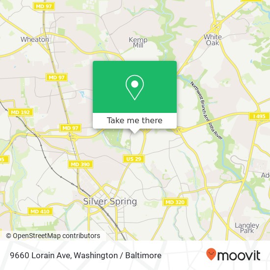 Mapa de 9660 Lorain Ave, Silver Spring, MD 20901