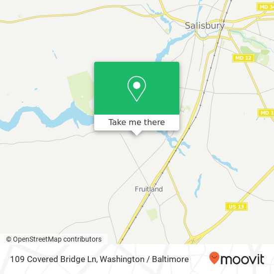 Mapa de 109 Covered Bridge Ln, Fruitland, MD 21826