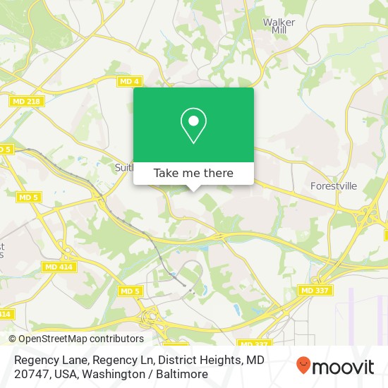Mapa de Regency Lane, Regency Ln, District Heights, MD 20747, USA