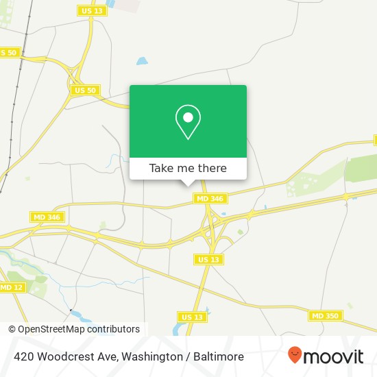 Mapa de 420 Woodcrest Ave, Salisbury, MD 21804