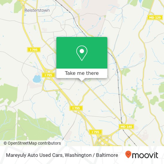 Mareyuly Auto Used Cars, 11404 Reisterstown Rd map