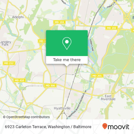 Mapa de 6923 Carleton Terrace, 6923 Carleton Terrace, College Park, MD 20740, USA