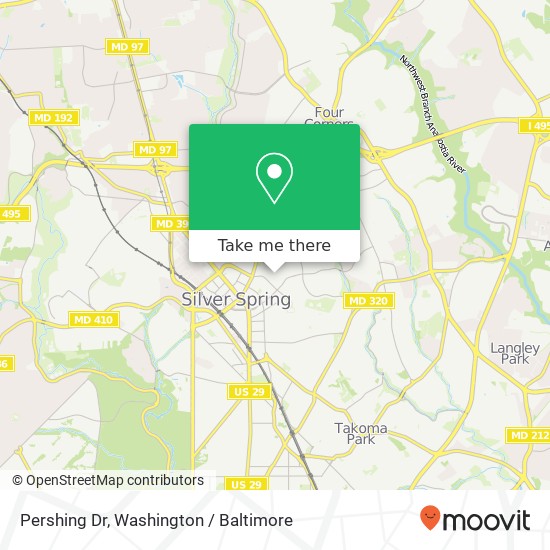 Mapa de Pershing Dr, Silver Spring, MD 20910